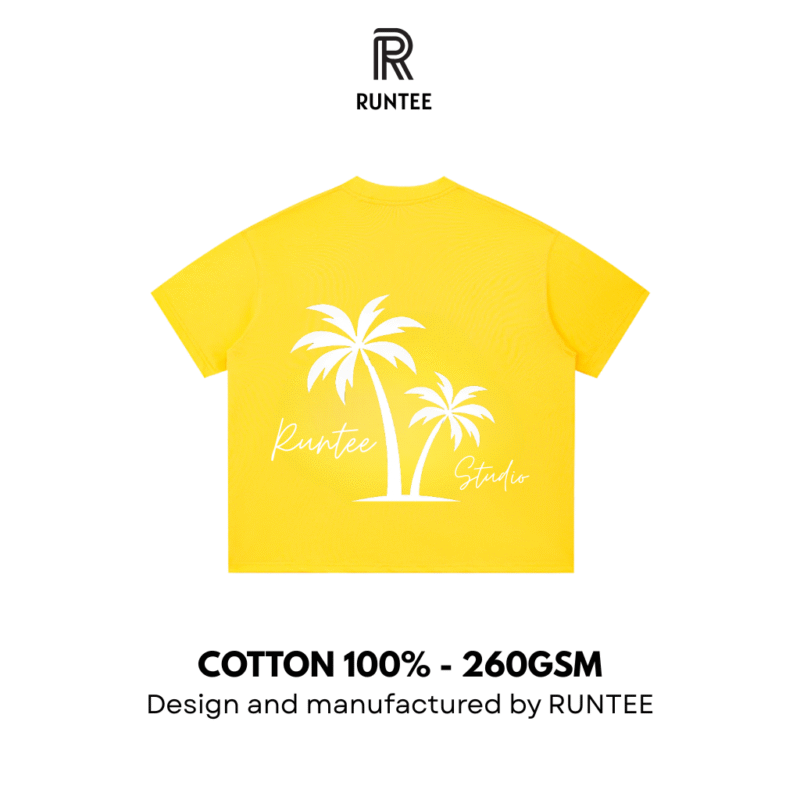 Mặt sau RUNTEE Tropic Mode TShirt- Yellow