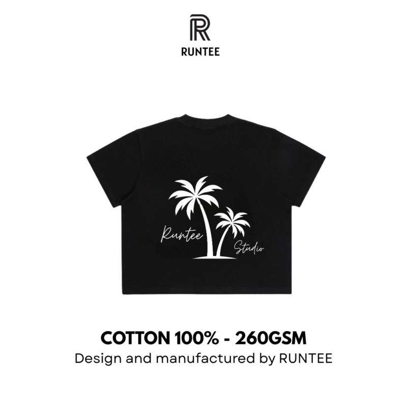 Mặt sau RUNTEE Tropic Mode TShirt - Black