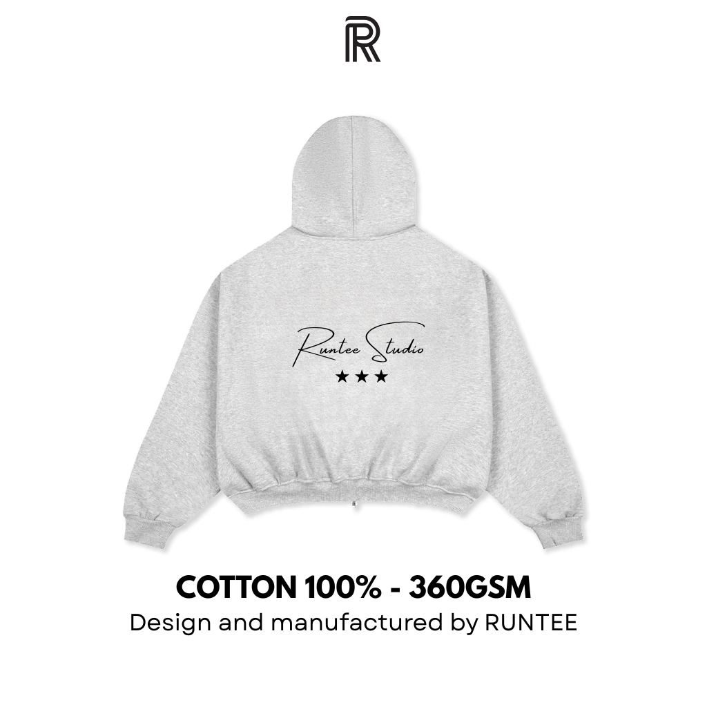 28RUNTEE Classic Zip Hoodie – Grey Edition RUNTEE Classic Zip Hoodie – Grey Edition