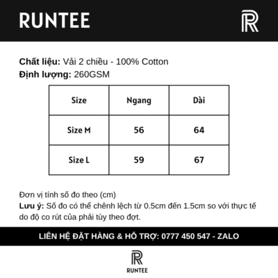 Bảng size chart