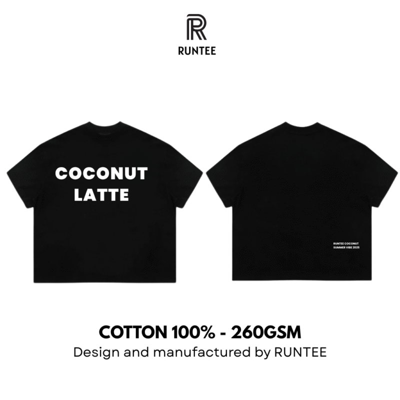 Áo thun boxy coconut latte black 02