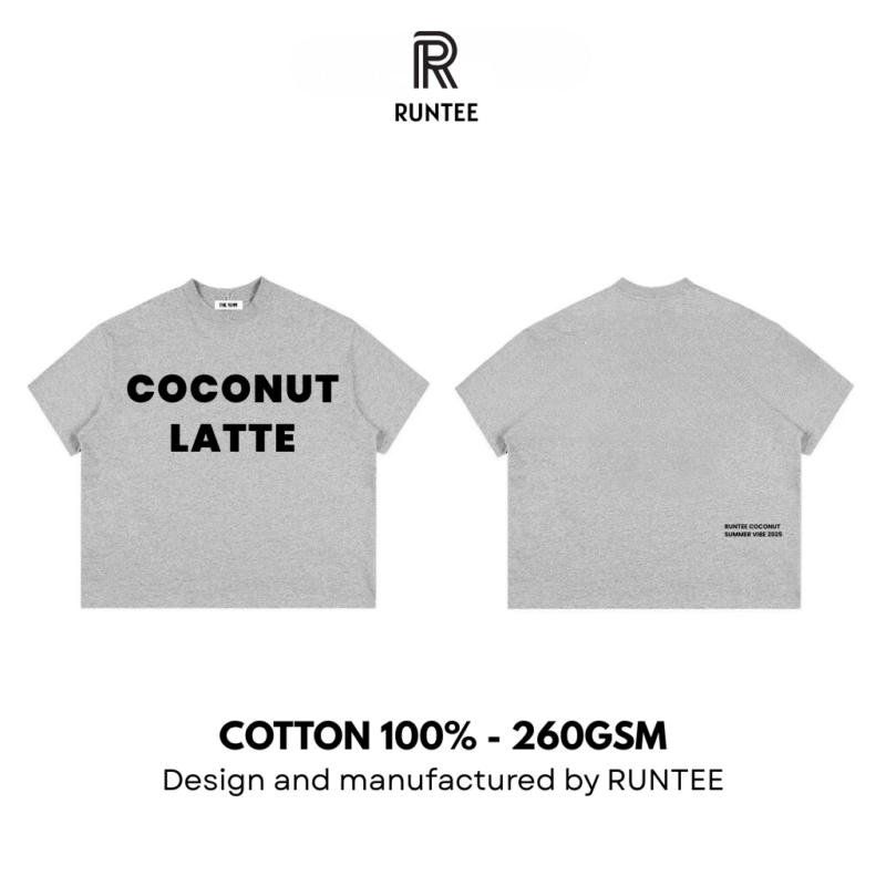 Áo thun boxy coconut latte grey 01