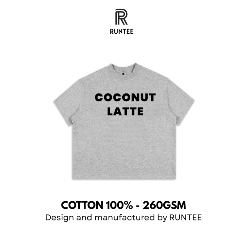 Áo thun boxy coconut latte grey 02